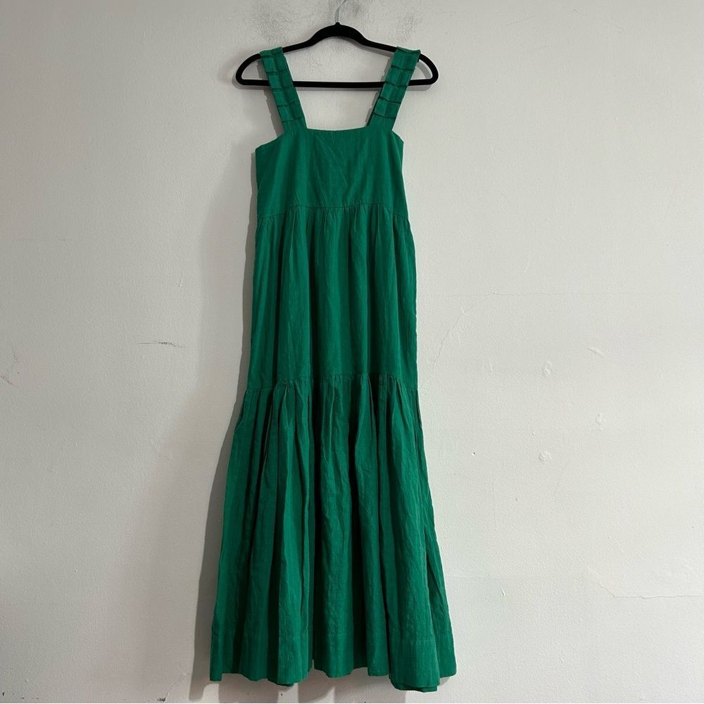 Tuckernuck Mirth Rio Tiered Maxi Dress Green XS Summer Wedding Guest Vacation